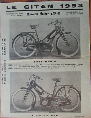 Gitane BROCHURE CATALOGUE AFFICHETTE GITANE LE GITAN ANNEE 50 