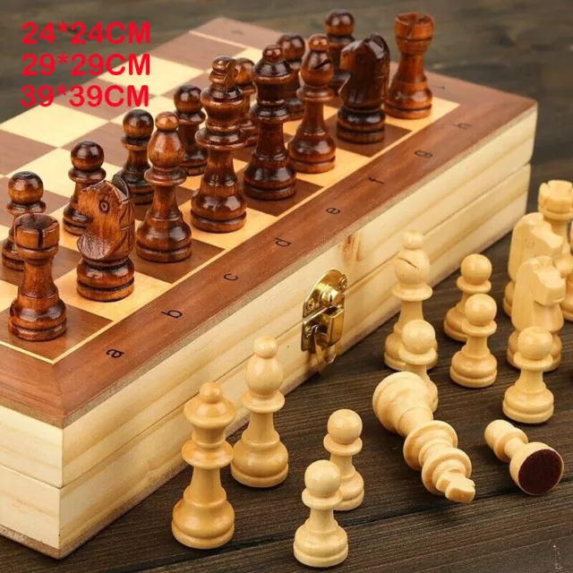 Large Chess Wooden Set Folding 39*39cm Wood  Board Game Pieces Sets Chessboard