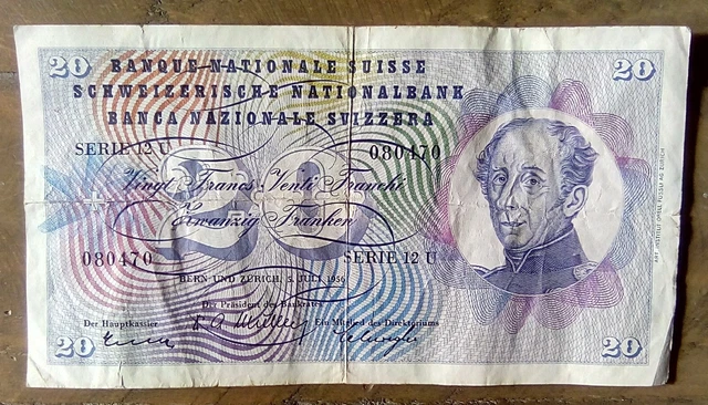 Switzerland 20 Franken 1956