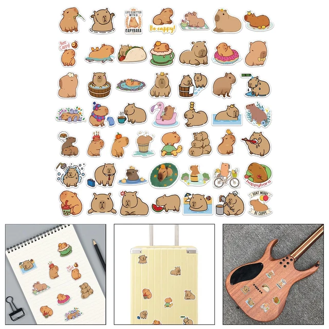 50 Stück Cartoon Capybara Aufkleber Kleine niedliche Tieraufkleber für