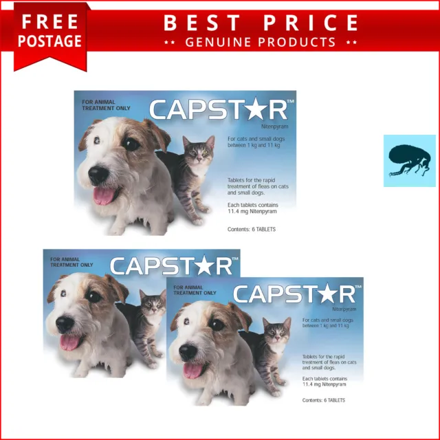Capstar BLUE Pack Flea Treatment for Cats and Small Dogs 0.5 to 11 Kg 6,12 Doses