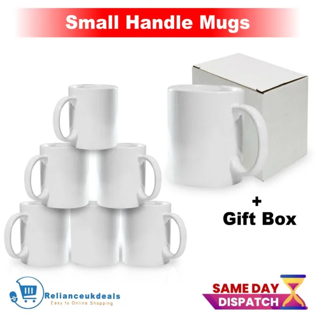 Sublimation Mugs 11oz Small Handle White ORCA Coated Heat Press Mugs Gift Boxes