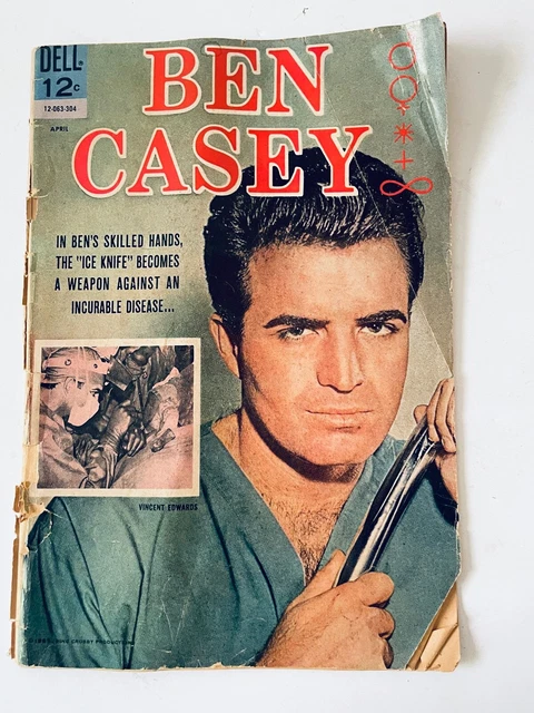 Ben Casey Comic Book Vincent Edwards No 5 Dell April 1963 Fight Fire with Ice