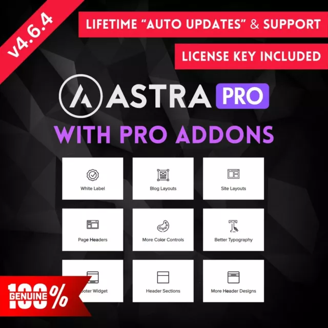 🔥Astra Pro Addons - LICENSE KEY INCLUDED - NO GPL - Lifetime auto update