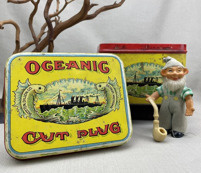 OCEANIC CUT PLUG Tobacco Tin Vintage Scotten, Dillon Co. Detroit