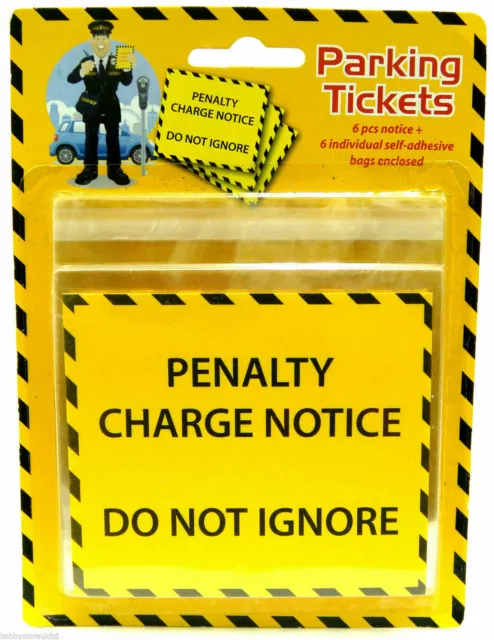Pack of 6 Fake Parking Ticket Penalty Charge Fine  Funny Practical Joke Prank
