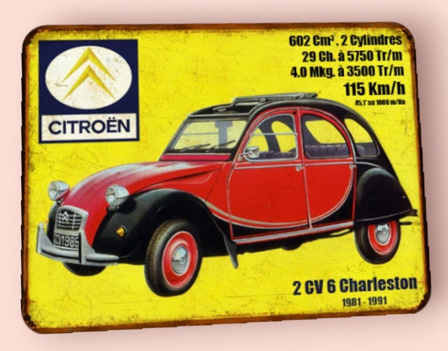 Plaque métal vintage citroen mehari - Un grand marché