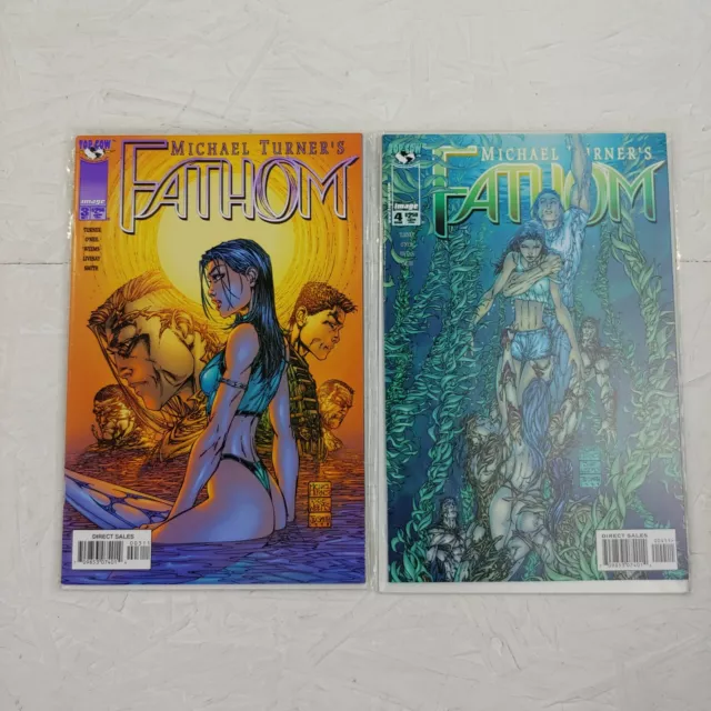 Vintage Fathom Comic book #3, 4 Image Michael Turner top cow lot of 2