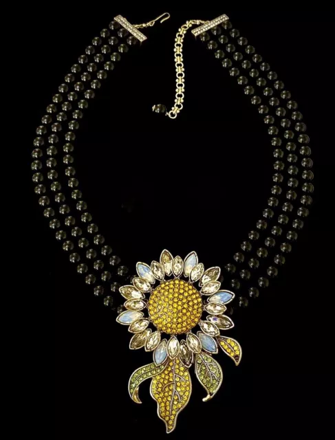 Heidi Daus Divine Ms Daisy Crystal Beaded Necklace Yellow