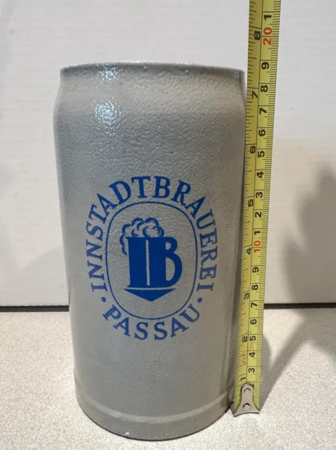 Innstadt Brauerei Passau 1L German vintage stoneware beer mug