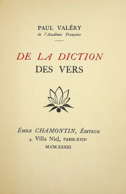 🌓 Paul VALÉRY De la Diction des vers ex unique PIERRE ANDRÉ BENOIT collage PAB 2