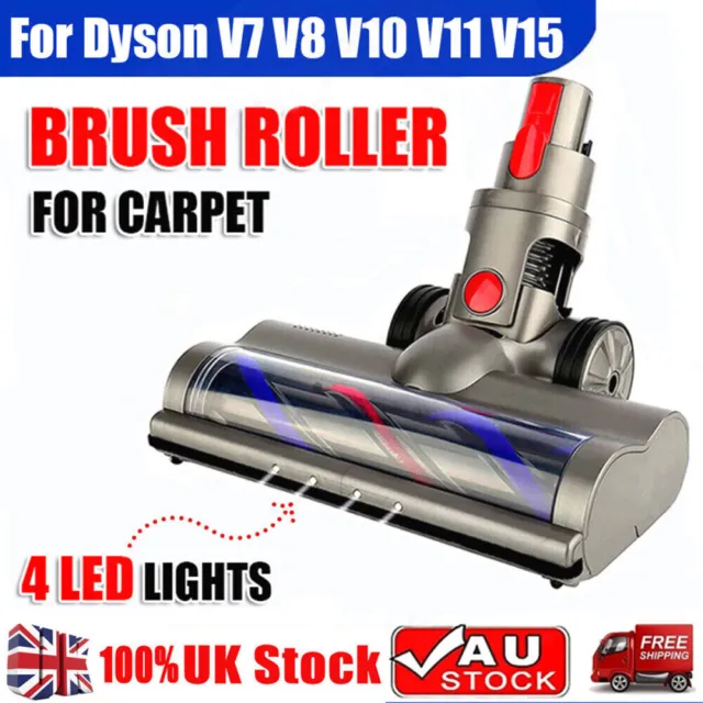 Roller Brush Head Floor Tool for DYSON V7 V8 V10 V11 V15 Vacuum Cleaner 4 LED
