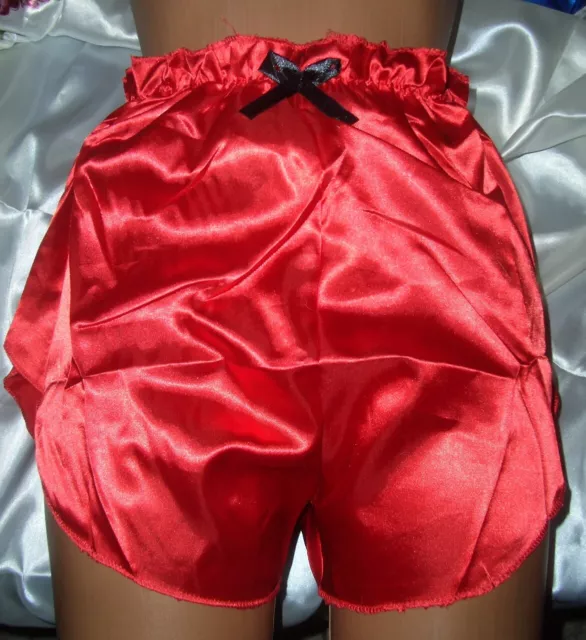 Herrliches Sissy Glanz Satin Höschen ROT Satin Schlüpfer XL Panty Slip neu (f80)