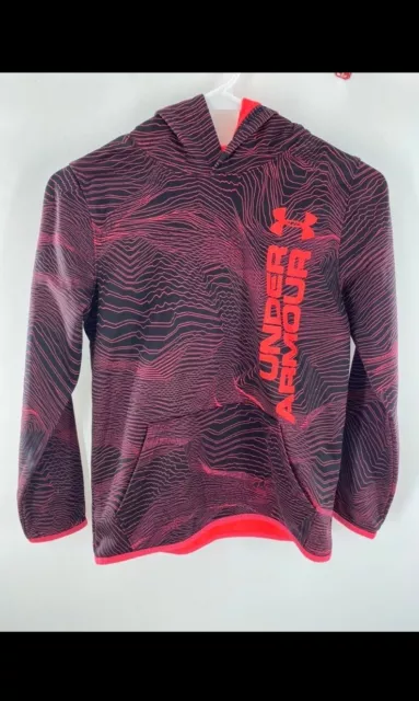 Under Armour Hoodie Boy YMD Medium, Performance Coldgear Loose Geometric Graphic