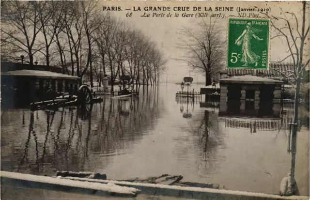 CPA PARIS La Grande Crue de la Seine 1910 Porte de la Gare (579666)