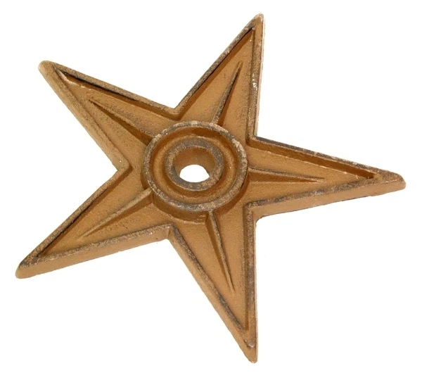 1-CAST IRON Star- Center Hole X-Large  Western Wall  Rustic Brown