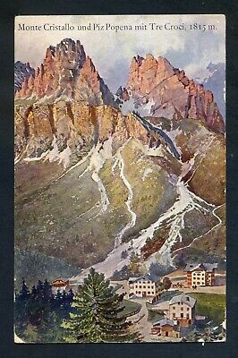 Belluno Cortina d'Ampezzo Tre Croci Monte Cristallo Piz Popena cartolina RB6580 