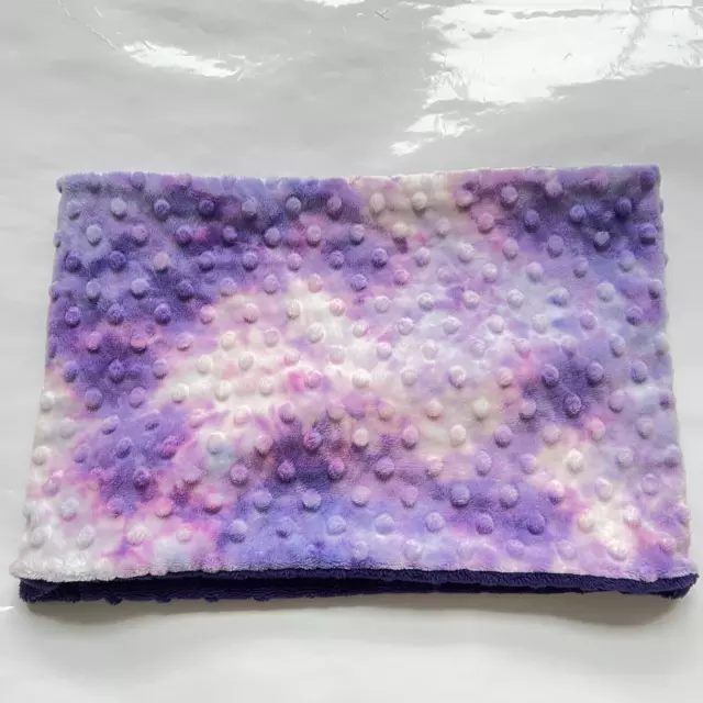 Triple Flip Bubble Scarf Neck Warmer Reversible With Pocket Purple Tie Dye