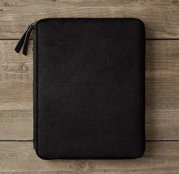 NIB RESTORATION HARDWARE Calf Hair Zippered Case for iPad Air Brown $129.00 2