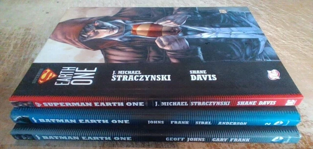 NEAR FINE- LOT of 3 DC Comics - Earth One -Batman 1 & 2 - Superman 1 - Hardcover