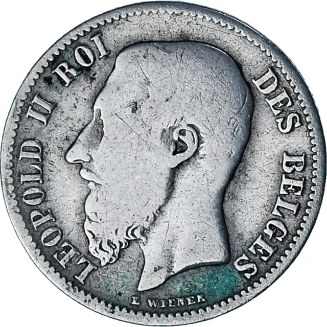 [#1046717] Coin, Belgium, Leopold II, 50 Centimes, 1898, VF, Silver, KM:26