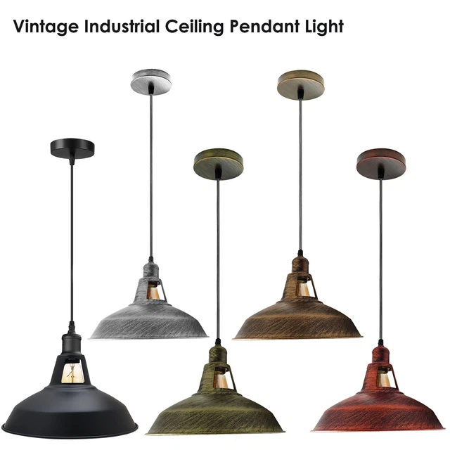 Vintage Industriel Métal Plafonnier Abat-Jour Moderne Pendant Rétro Lights