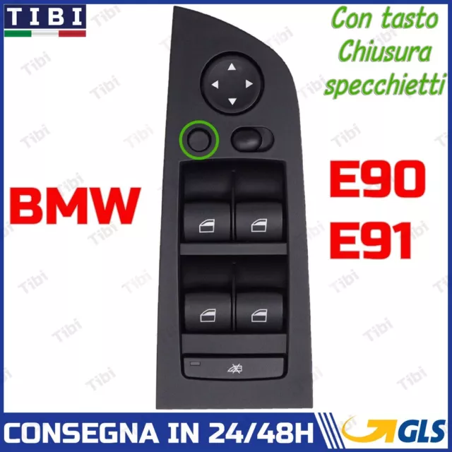 Pulsantiera Interruttori Alzacristalli Bmw Serie 3 E90 E91 Con Tasto Specchietti