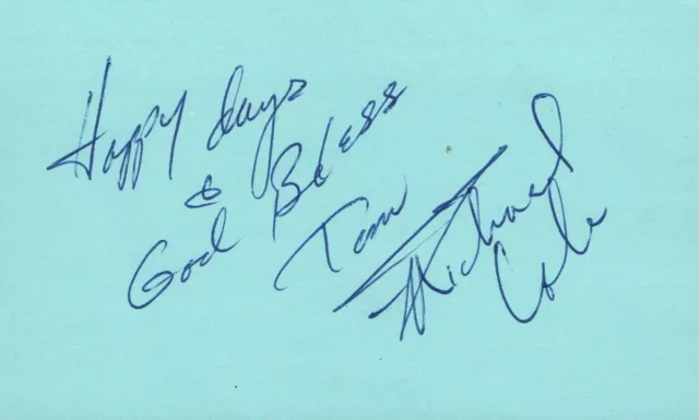 Michael Cole Actor 1979 TV Movie Autographed Signed Index Card