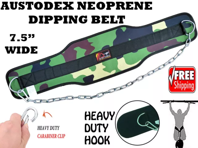 Austodex Diping Dip Chain Belt Body Building Weight Lifting Gym Back Pullup 7.5"