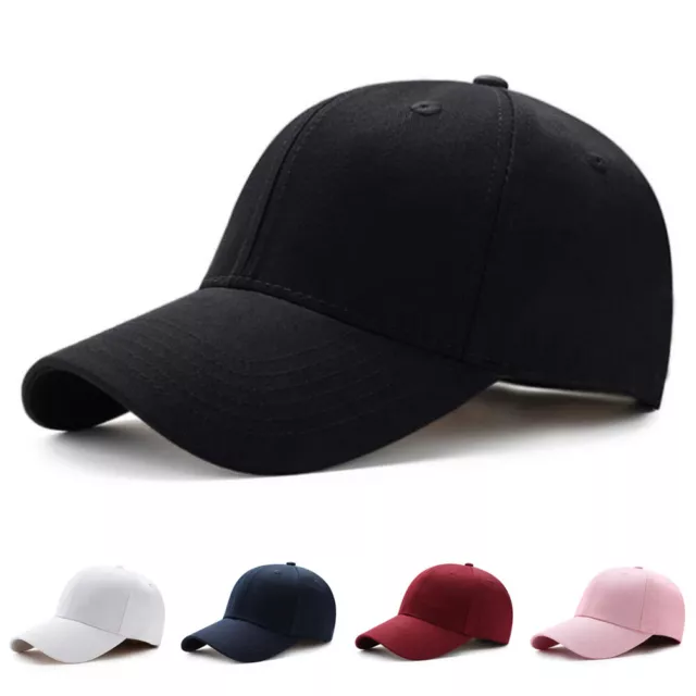 Hombre Mujer Liso Curvo Visera Sol Gorra Béisbol Sólido Moda Ajustable Gorra