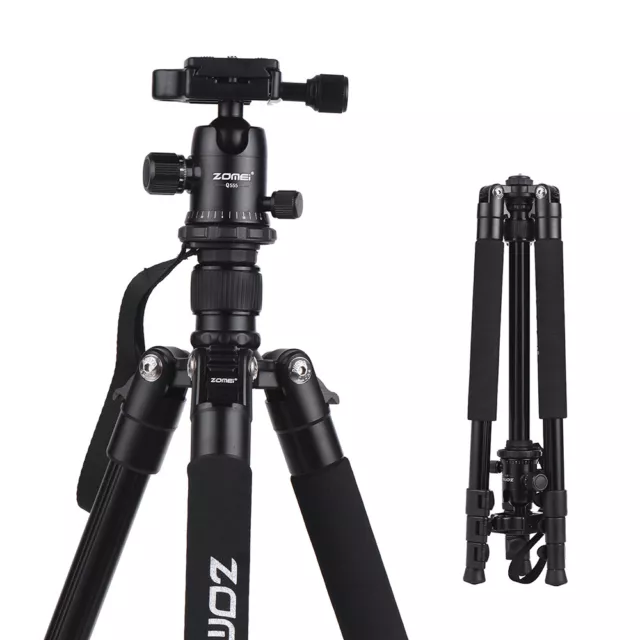 ZOMEI Q555 Travel  Tripod 63inch Lightweight  Alloy+Ball Head L4Y9