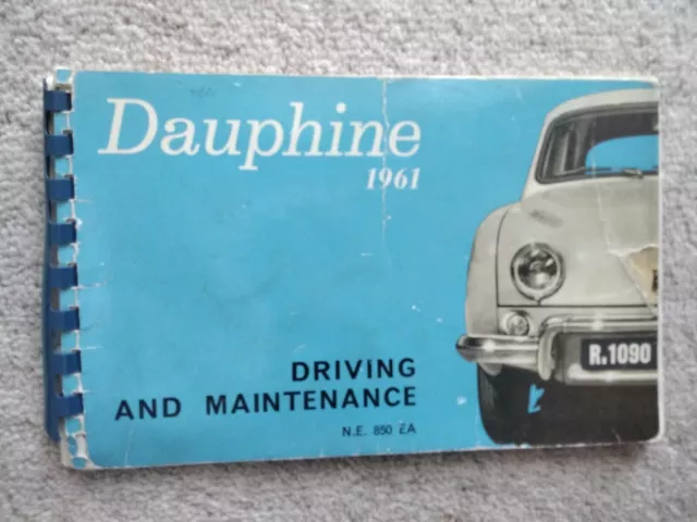 Renault Dauphine Driving and Maintenance Book 1961