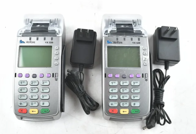 *2 x Verifone VX520 VX 520 Credit Card Machine Terminal Reader