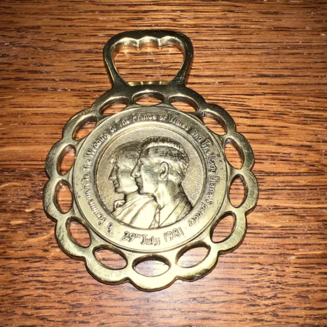 King Charles III Diana The Royal Wedding Old Solid Brass Opener