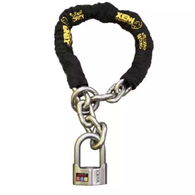 ANTIVOL CHAINE LASSO XENA 120 cm + CADENAS U 69 mm SRA