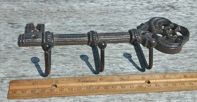 Key Rack Wall Hooks Cast Iron Coat Hanger Antique Style