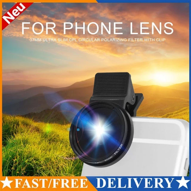 37mm Ultra Slim CPL Circular Polarizing Lens Filter with Clip Phone Accessories