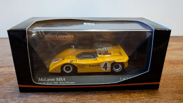 Miniature MINICHAMPS McLaren M8A Can-Am 1968 #5 D.Hulme – Échelle 1/43, Série Limitée