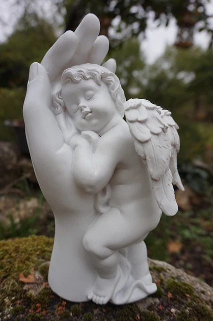 Figurine Ange Bébé Jésus – Statuette Résine Dorée – Décoration Noël – Cherubin Elfe