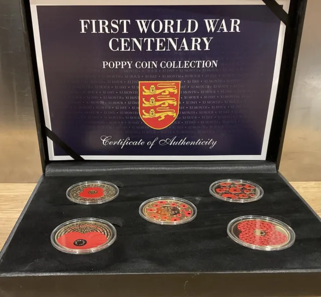 Gold Pl Ww1 Centenary Poppy Coin Collection1918-2018 Ltd Edit