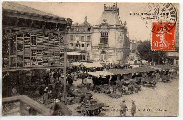 CHALONS SUR MARNE - Marne - CPA 51 - Marchés - Marché couvert - jour de Marché 4