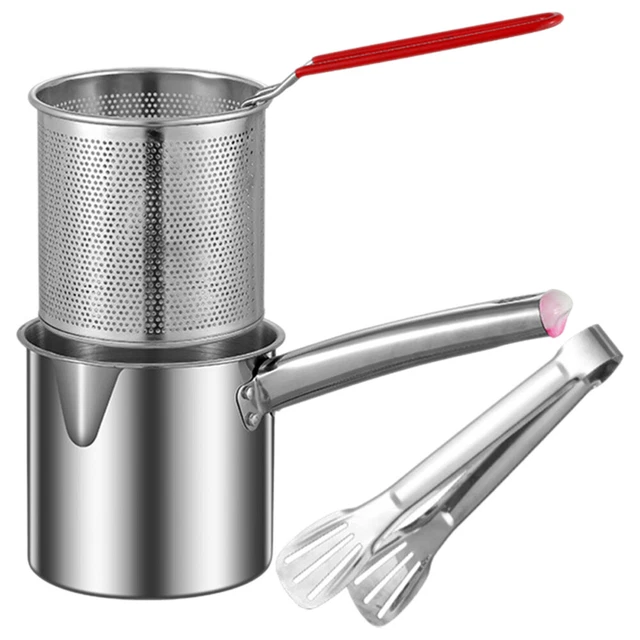 Cestino Frittura In Acciaio Inox 18 Cm - Con Manico E Ganci - Per Friggere E Scolare - Foto 6