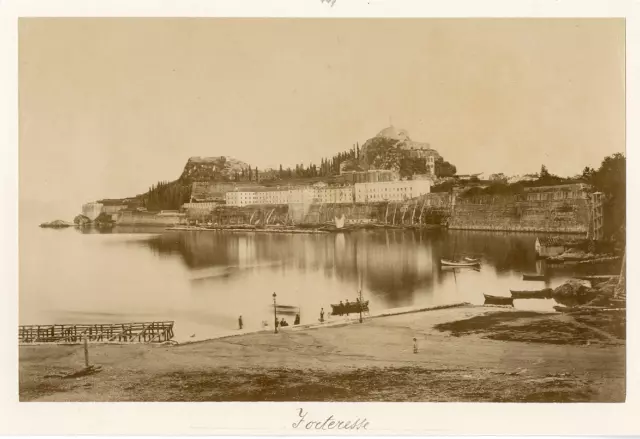 Grèce, Corfou, ancienne forteresse  Vintage albumen print.  Tirage albuminé