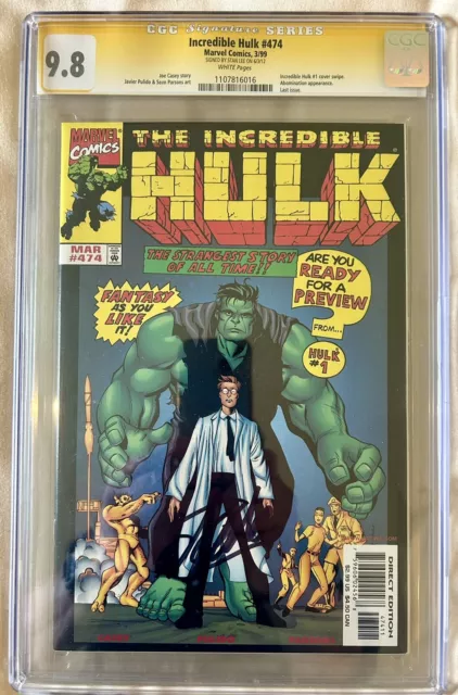 cgc signed stan lee Incredible Hulk #474