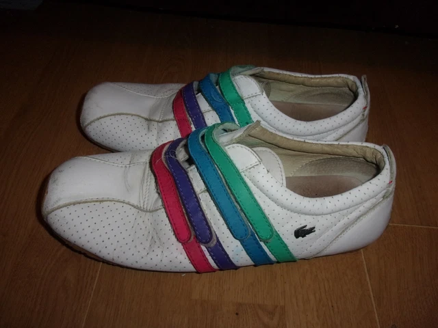 LACOSTE MYSTERE PUNCHED White multicolored straps leather