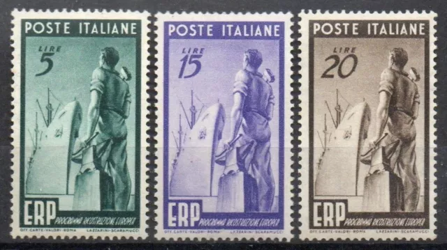 1949 Italia Repubblica "Erp" Serie Valori Nuovo Mnh**
