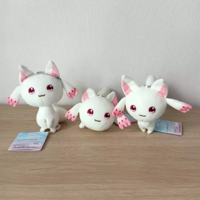 Puella Magi Madoka Magica Kyubey Plush Toy Set Bandai Spirits Banpresto 4.5"