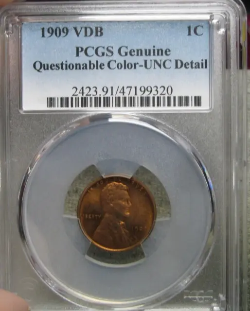 1909 VDB Lincoln Cent Wheat Penny PCGS Quest Color Uncirculated Coin ---- #063B
