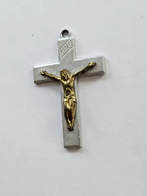 Jesuskreuz/Kreuz silber/gold Metall..Anhänger..Rosenkranz..