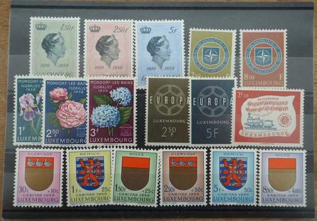 1959 Luxemburg; 40 komplette Jahrgänge, postfrisch/MNH, MiNr. 601/17, ME 896,- 2